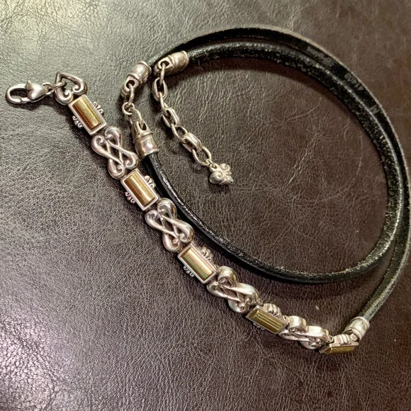 Vintage Brighton Silver and Black Belt- M / 32 Brighton Belt Womens 32 M/L Black Leather Silver Studded  main image 3